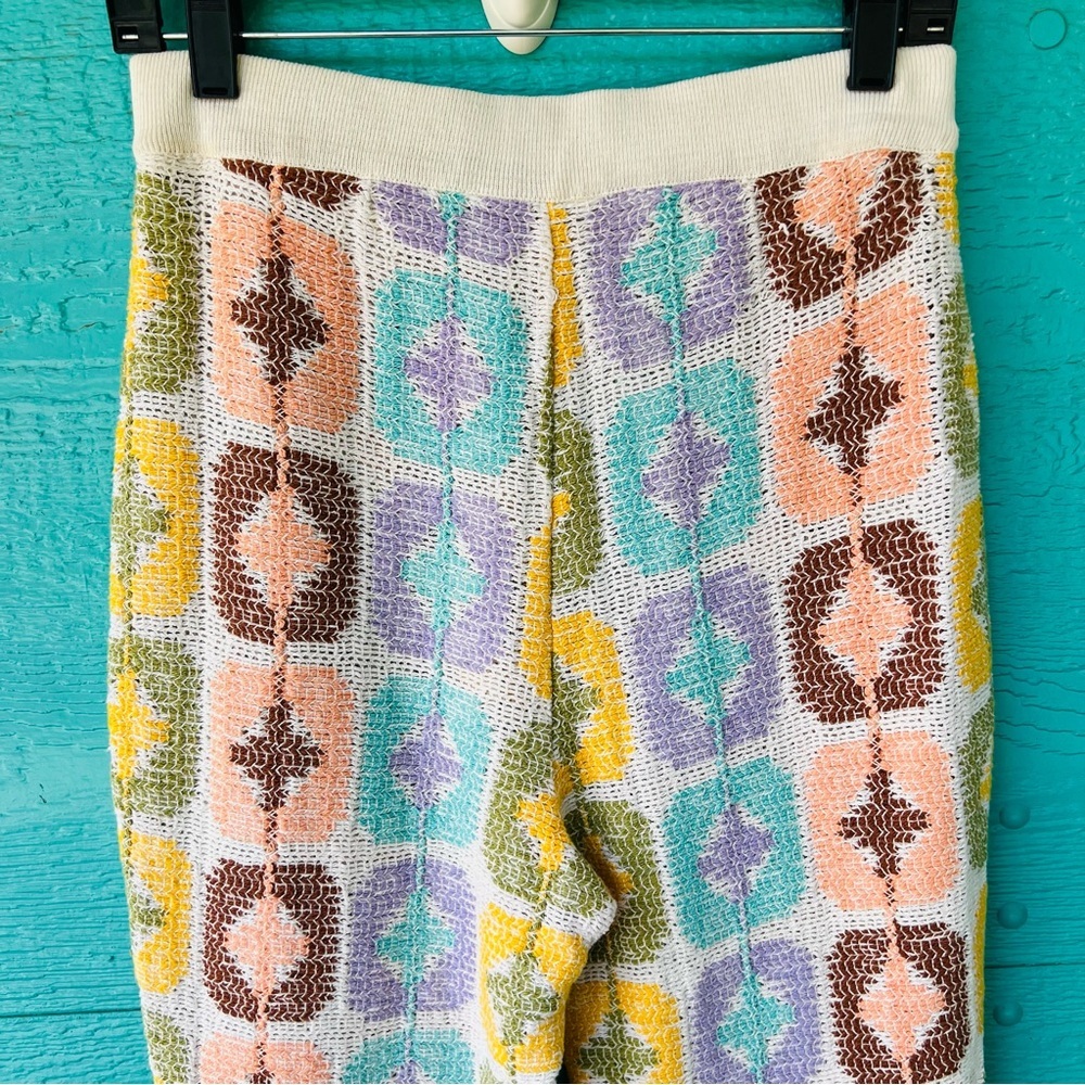 Zara Pastel Multicolor Patterned Boot Cut Pants - Picture 12 of 16